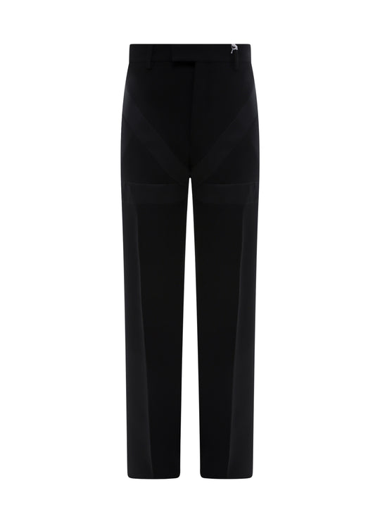 Virgin Wool Trouser With Satin Inserts