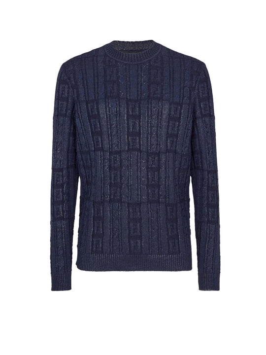 Braided Wool Sweater With Ff Details