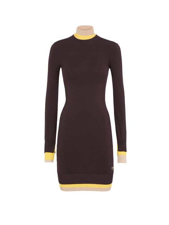Mini Wool Dress With Contrasting Details