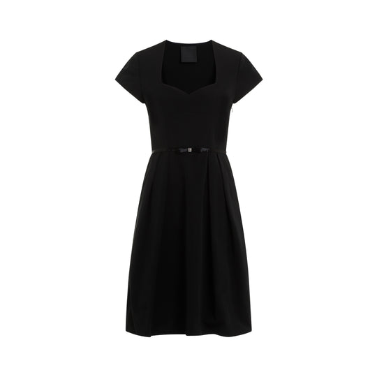 Black Cotton Short Dress