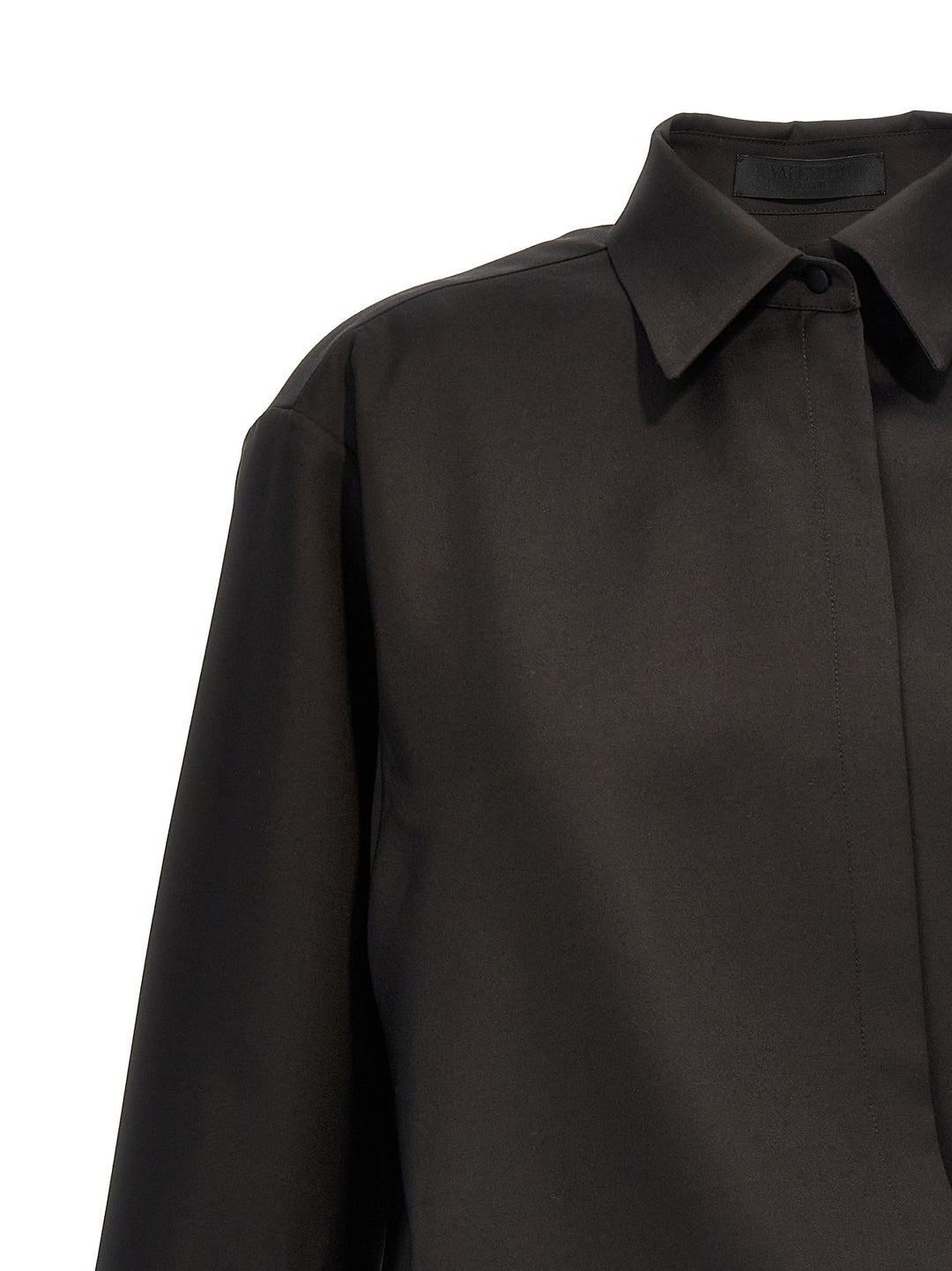 Valentino Garavani Valentino Techno Light Wool Shirt Camicie - Nero | 07b33dae7b8db76f8a5217a2f9964e56e86b7dba