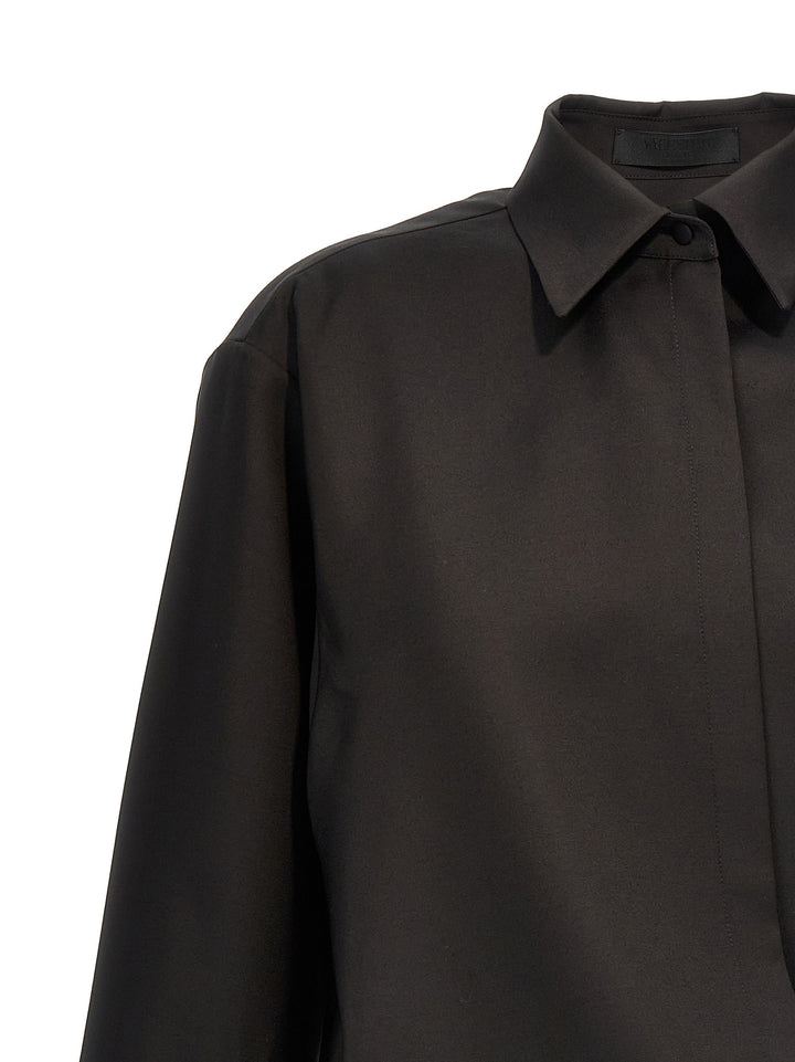 Valentino Garavani Valentino Techno Light Wool Shirt Camicie - Nero | 07b33dae7b8db76f8a5217a2f9964e56e86b7dba