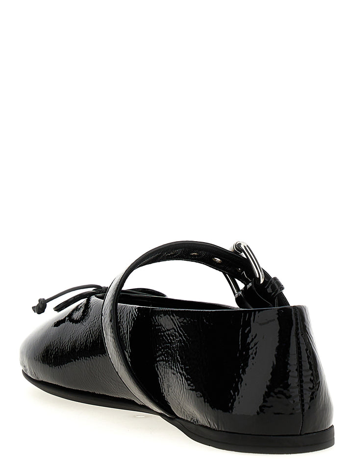 Miu Miu Buckle And Bow Ballet Flats Flat shoes - Nero | 31874a36df10e5078015bc84c41be6a68659c495