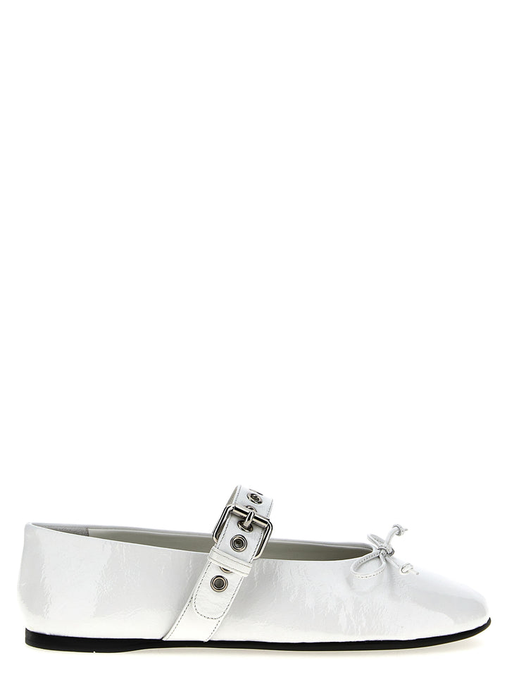 Miu Miu Buckle And Bow Ballet Flats Flat shoes - Bianco | ff8579449ad15840b46a5ed4e4df68c8b75f85cf