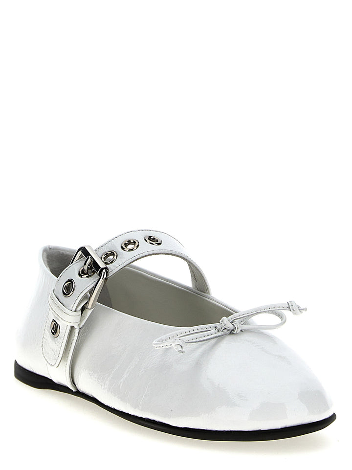 Miu Miu Buckle And Bow Ballet Flats Flat shoes - Bianco | 3c441ebb9d43a8be745557aacbed8c0e9991c336