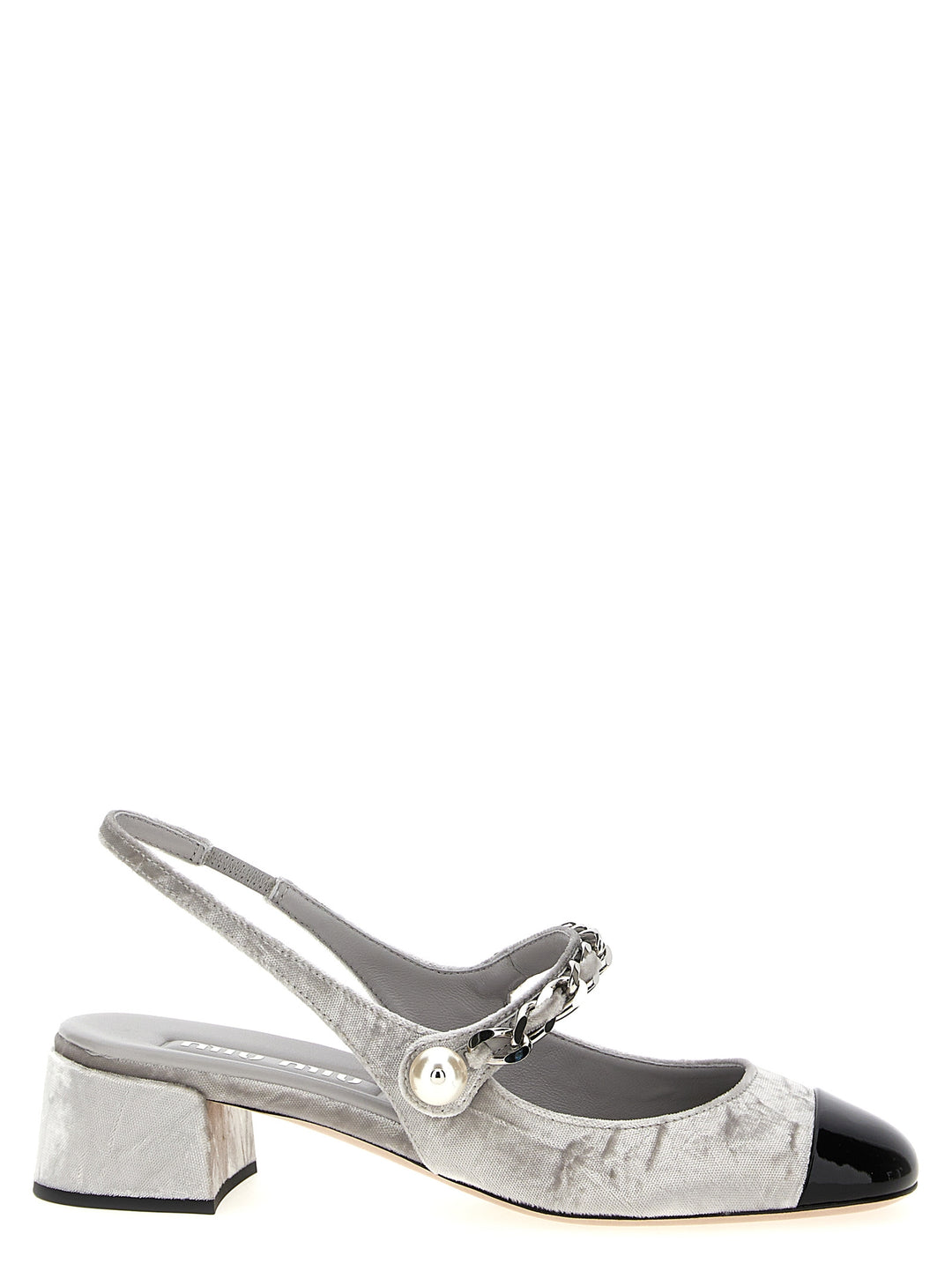 Miu Miu Velvet Slingback Decollete - Silver | 90dce9e12d3ca68115a48ae2b63f2b41c8d902c7