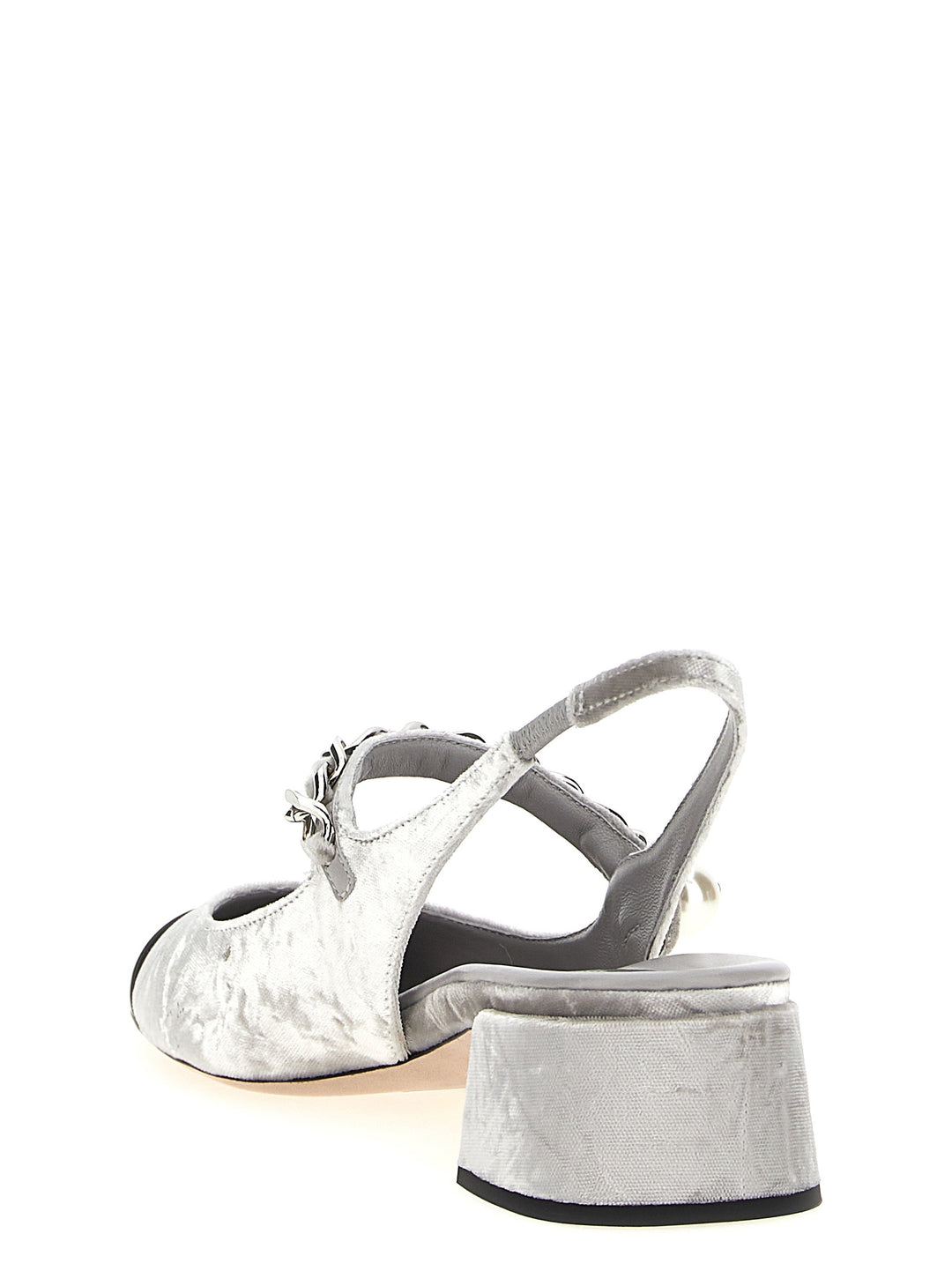 Miu Miu Velvet Slingback Decollete - Silver | b1506b472b50989df65595e66dc17154daa23397