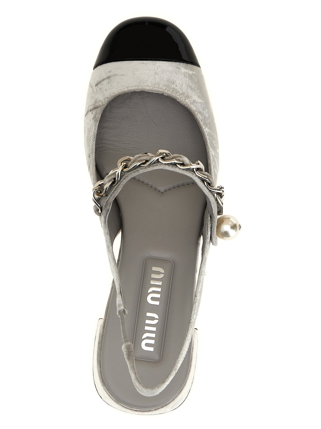 Miu Miu Velvet Slingback Decollete - Silver | 1d77908cfa99a768531029cee0f84c9b4e262ed8