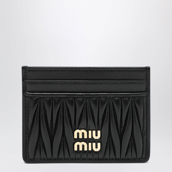 Black Matelassé Leather Cardholder