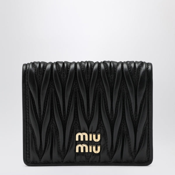 Black Wallet In Matelassé Nappa Leather
