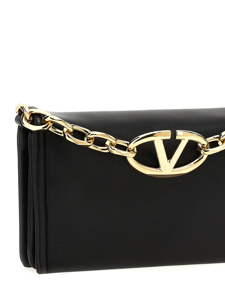 Valentino Garavani Vlogo Chain Clutch - Nero | 4e1517f002eb9ee768dd4167be8e34d31e1318a3