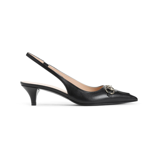 Black Wering 45 Leather Slingback