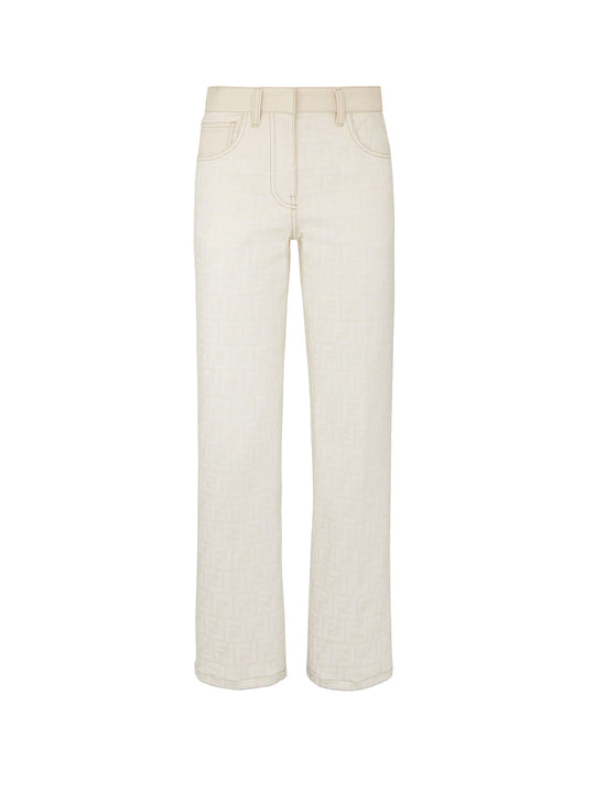 Ff Off White Denim Trouser