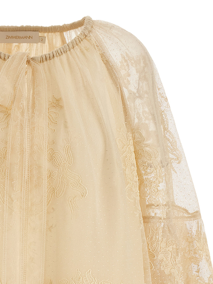Zimmermann Hypnotic Tiered Lace Camicie - Beige | 4bd9a1f3fab82e3a75dbac90f5cae6dafe0a2f8b