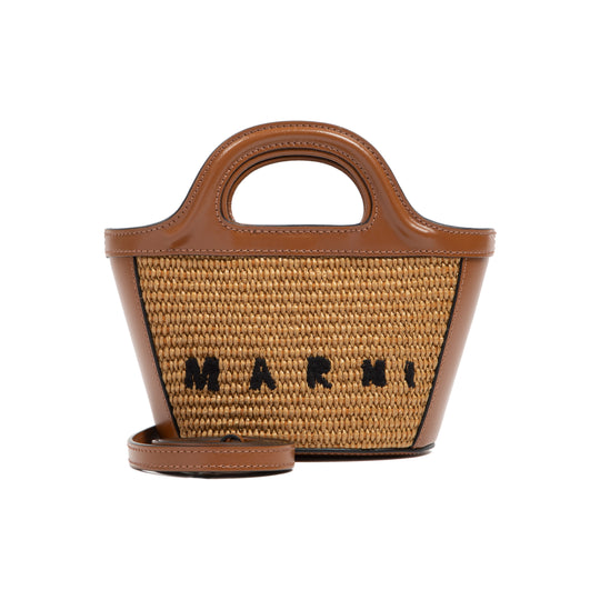 Logo-Embroidered Straw Bag