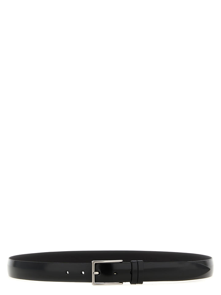 Zerbini Claudio Brushed Leather Belt Cinture - Nero | 290370e62eebe0e65a4733994a261c5b063d112b