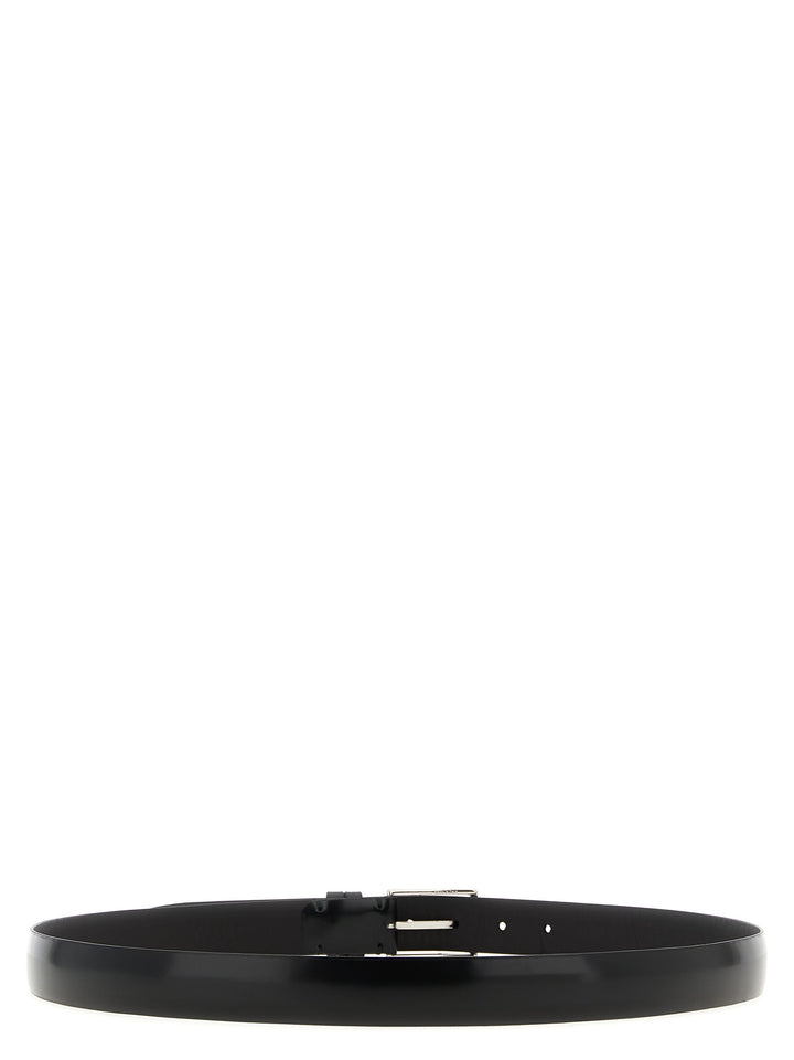 Zerbini Claudio Brushed Leather Belt Cinture - Nero | 383fee50eefad72010a7015c91ddc92e07745ab1