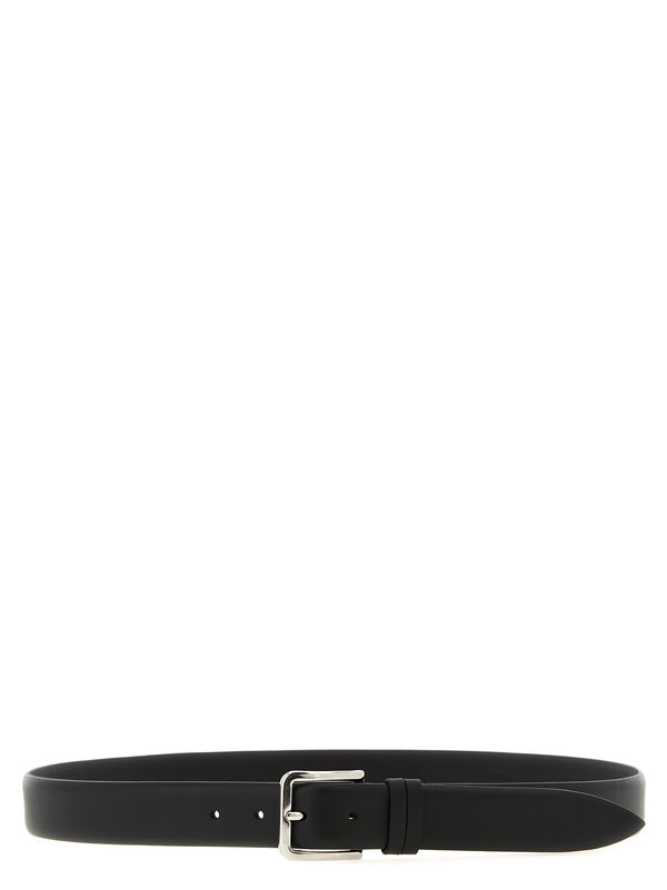 Smooth Leather Belt Cinture Nero