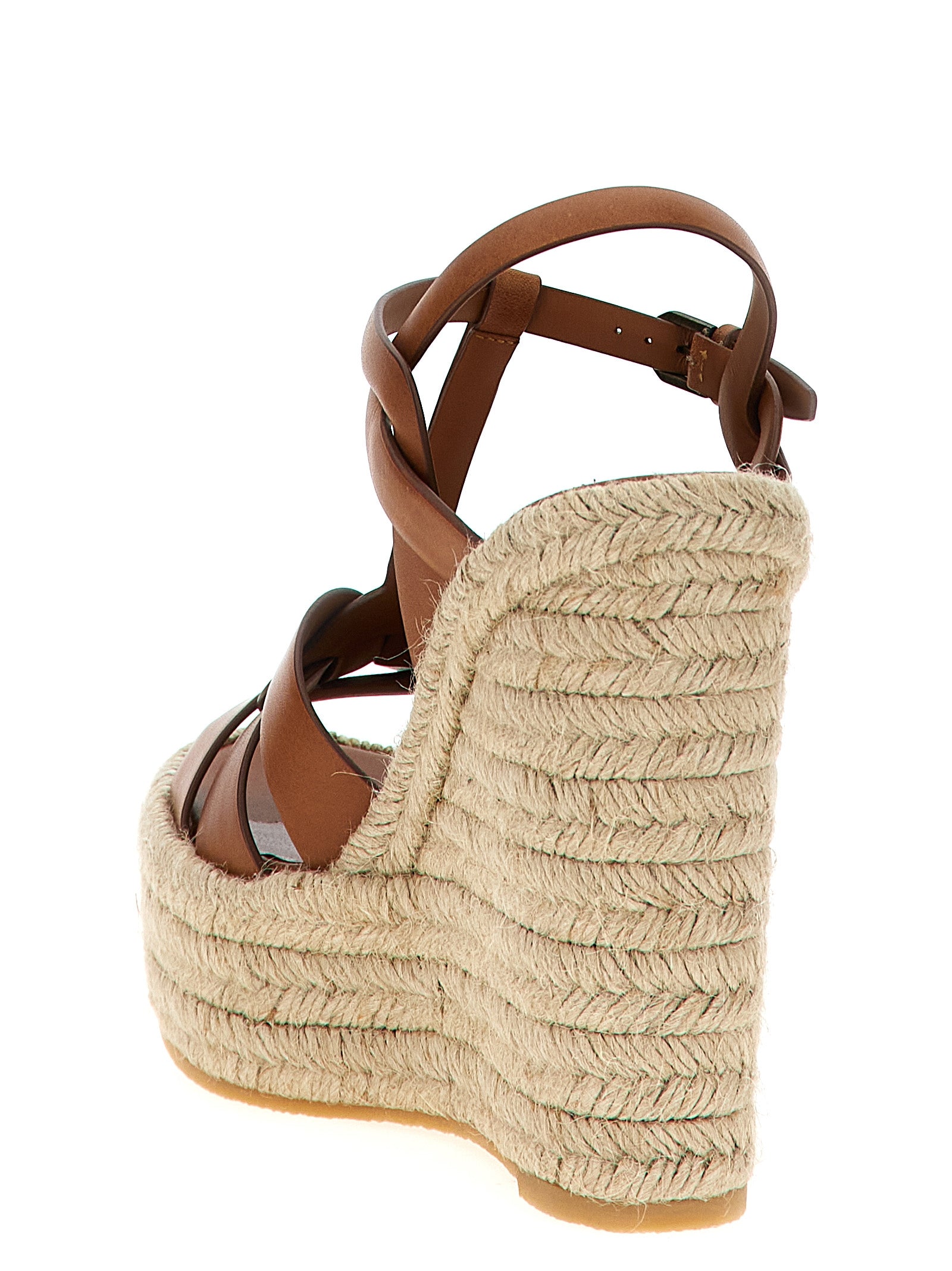 Saint Laurent Tribute Espadrilles Zeppe - Marrone | f2445ded2128d58a8fdfec64f758b0cc3592e4fc
