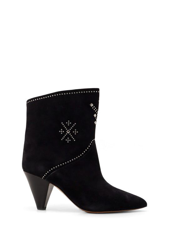 Loline Suede Ankle Boots With Micro Studs