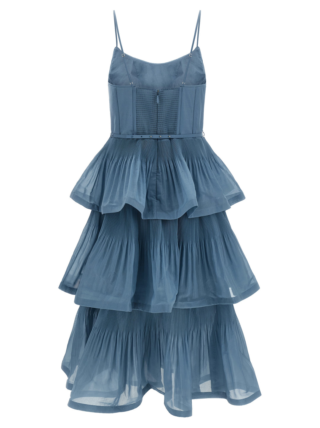 Zimmermann Pleated Tiered Midi Abiti - Celeste | 53ac94c75f85cd8c16ebf6d77ee4ba83fff77514