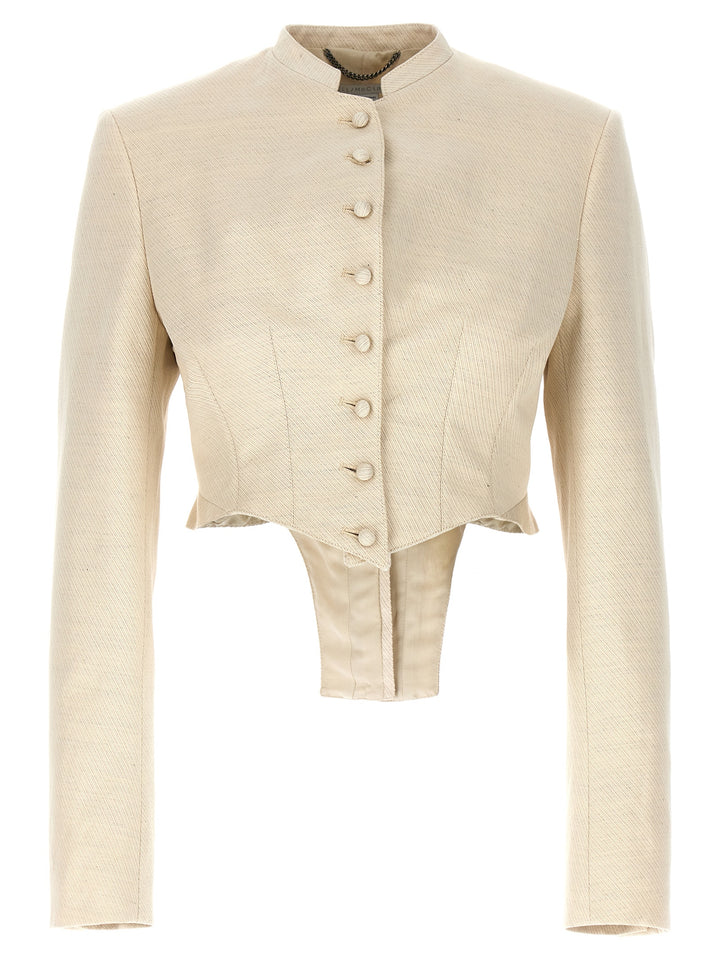 Micro Tail Short Jacket Blazer And Suits Beige