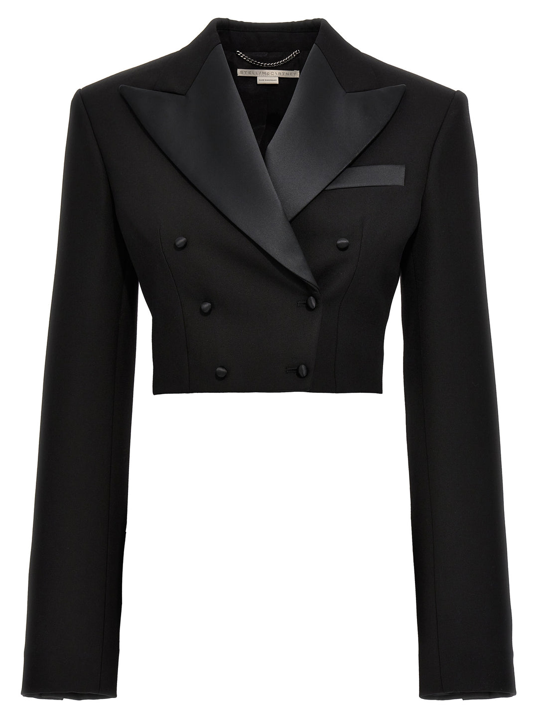 Double-Breasted Cropped Blazer Blazer And Suits Nero