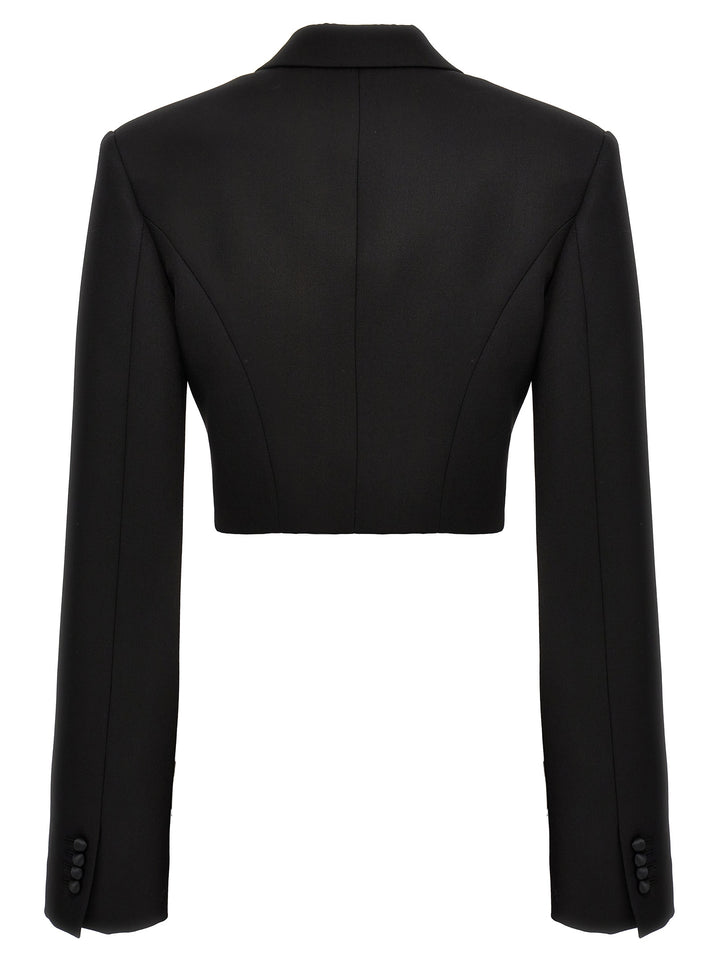 Double-Breasted Cropped Blazer Blazer And Suits Nero
