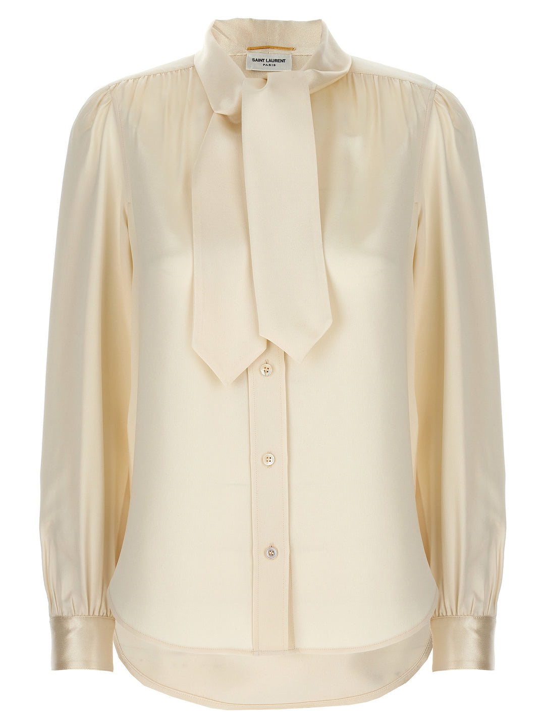 Saint Laurent Lavalliere Silk Shirt Camicie - Bianco | 70987c90da8319d2d9841545efeb2d2dc5da0bf7