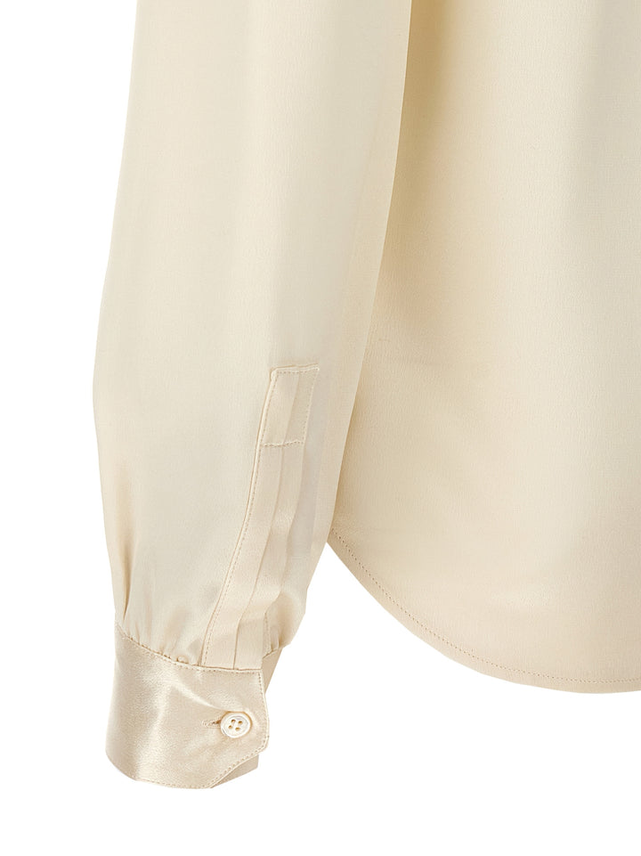 Saint Laurent Lavalliere Silk Shirt Camicie - Bianco | cb3a404ac1aaa0d6fd507cee2a54c203498aff22