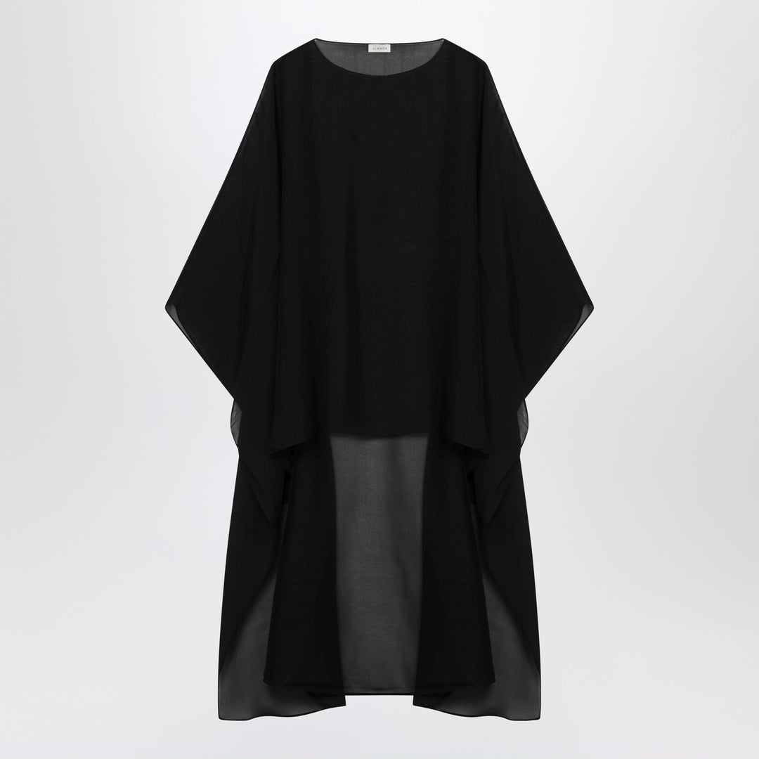 Almada Label Cape En Mousseline De Soie Noir Charbon