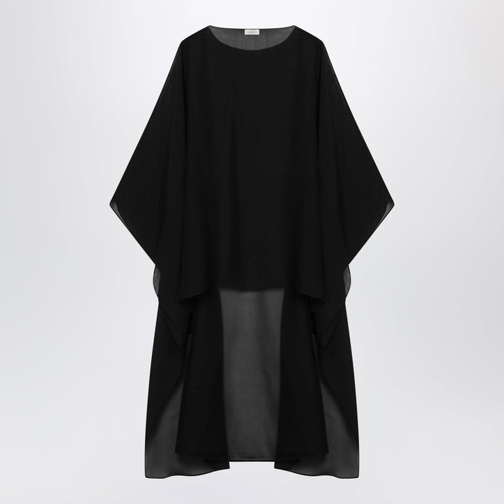 Almada Label Cape En Mousseline De Soie Noir Charbon