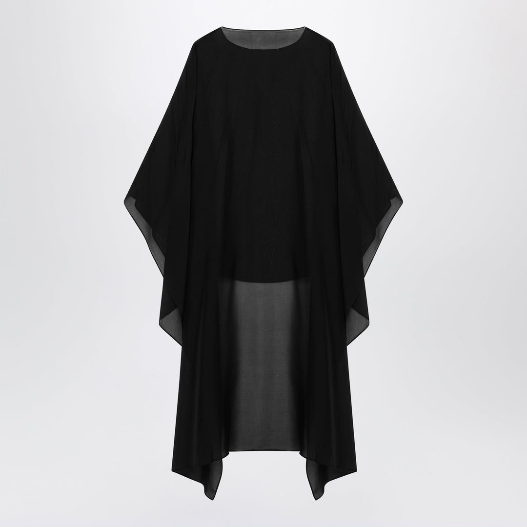 Almada Label Cape En Mousseline De Soie Noir Charbon