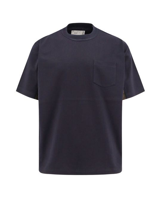Cotton T-Shirt With Nylon Inserts