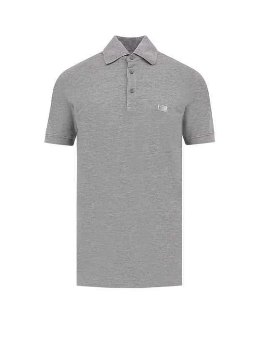 Cotton Polo Shirt With Dolce&Gabbana Milano Plate