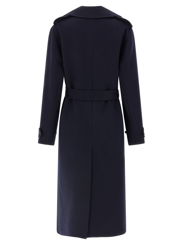 Stella Mccartney Double-Breasted Wool Trench Coat Trench e Impermeabili - Blu | 82b44309b5f0cae5d6b180a4a49b4feb912e1e52