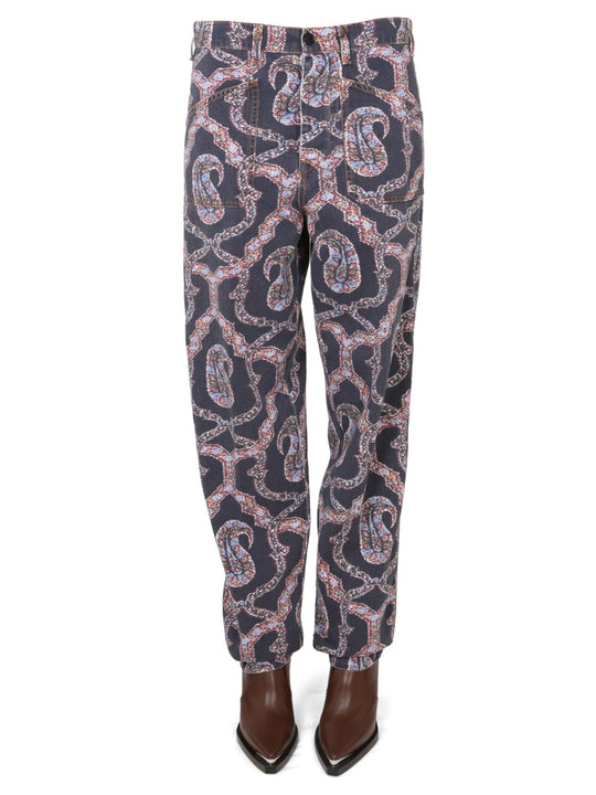 Paisley Denim Pants