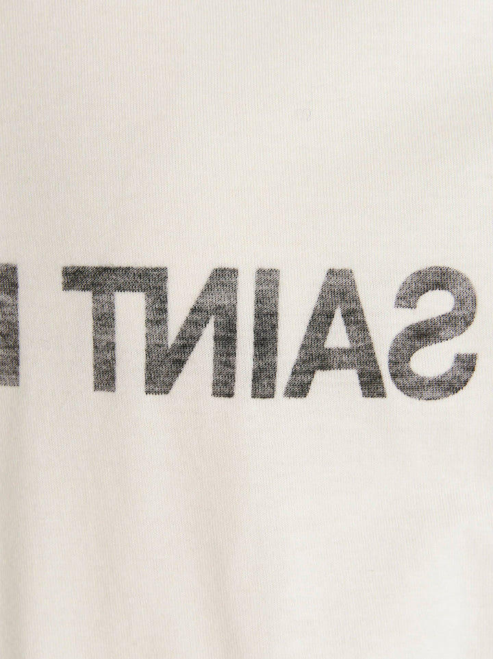Saint Laurent Logo Print T shirt - Bianco | 41436834b30e3b8c9f465a72725aaab782d5ca63