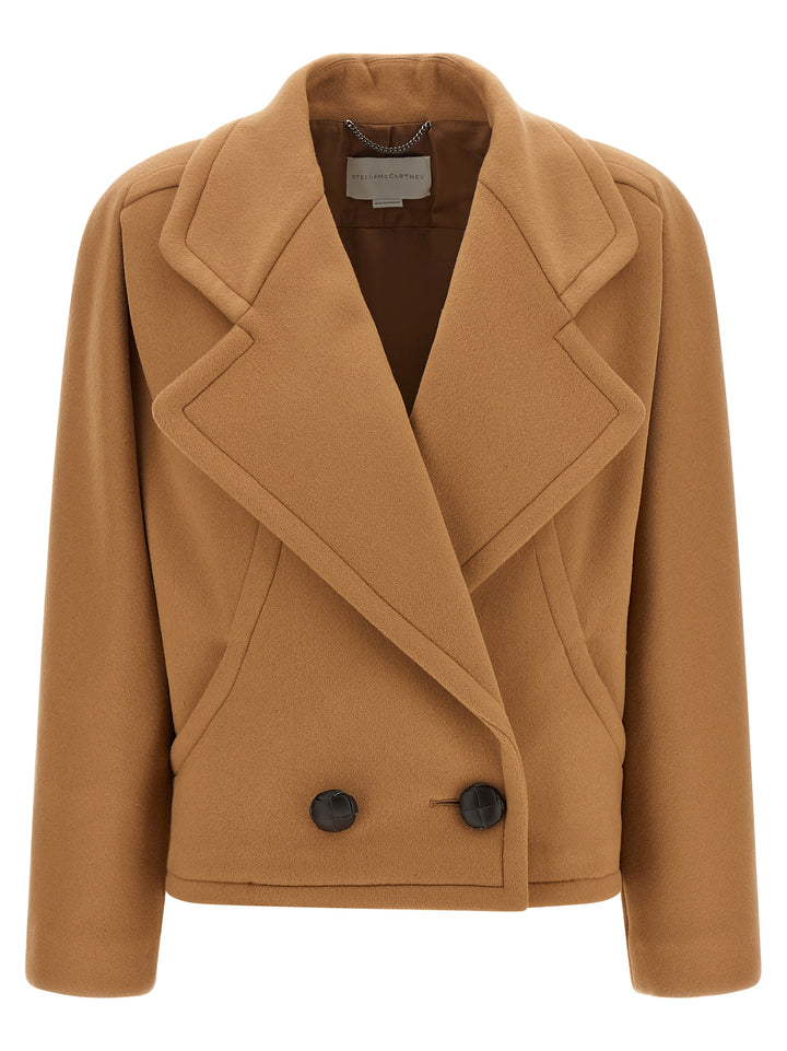 Stella Mccartney Double-Breasted Coat Trench e Impermeabili - Beige | 74c932032982a22b2e42ed9f8c81234f82bf0819