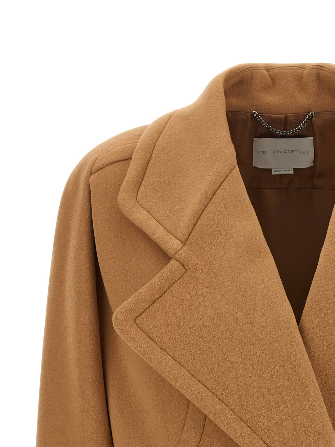 Stella Mccartney Double-Breasted Coat Trench e Impermeabili - Beige | f41f82c293242f57fc898eb131345eeb4d6d099d