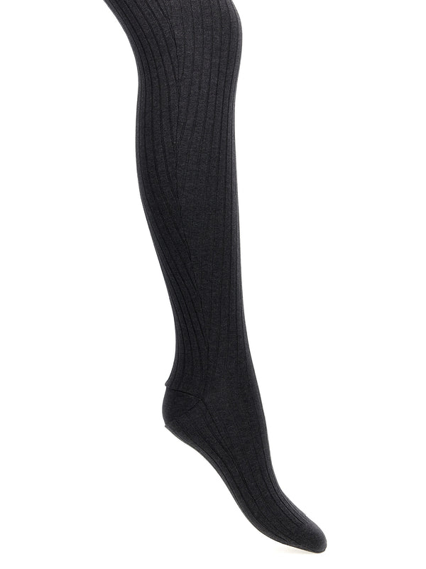 Ribbed Tights Calzini Grigio