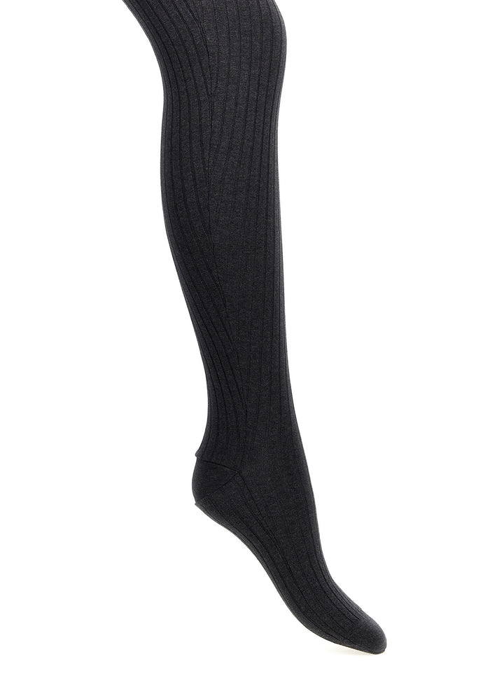 Prada Ribbed Tights Calzini - Grigio | 7a5359a2d9df24f1456fd699577ba064b5017fc3