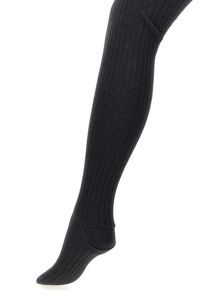 Prada Ribbed Tights Calzini - Grigio | 2bf856f979a835dbc75df938e6bf14eac26582a0