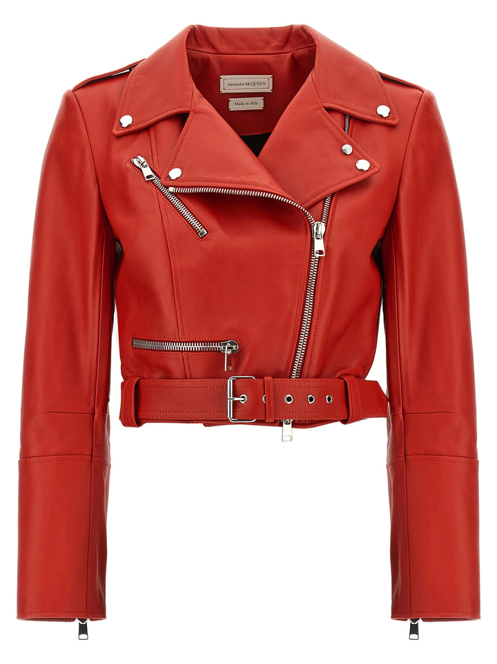 Cropped Biker Jacket Giacche Rosso