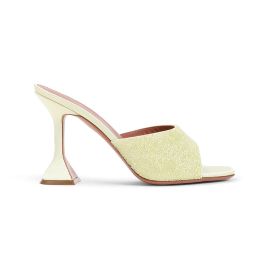 Yellow Lupita Crystal Dust 95 Satin Sandals