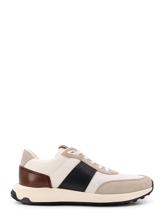Technical Fabric And Leather Sneakers