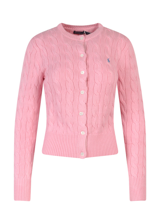 Cotton Cardigan With Embroidered Logo