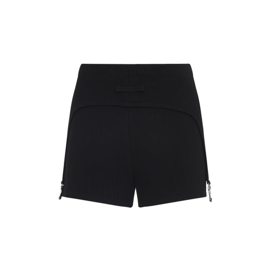 Black Lingerie Garter Cotton Shorts