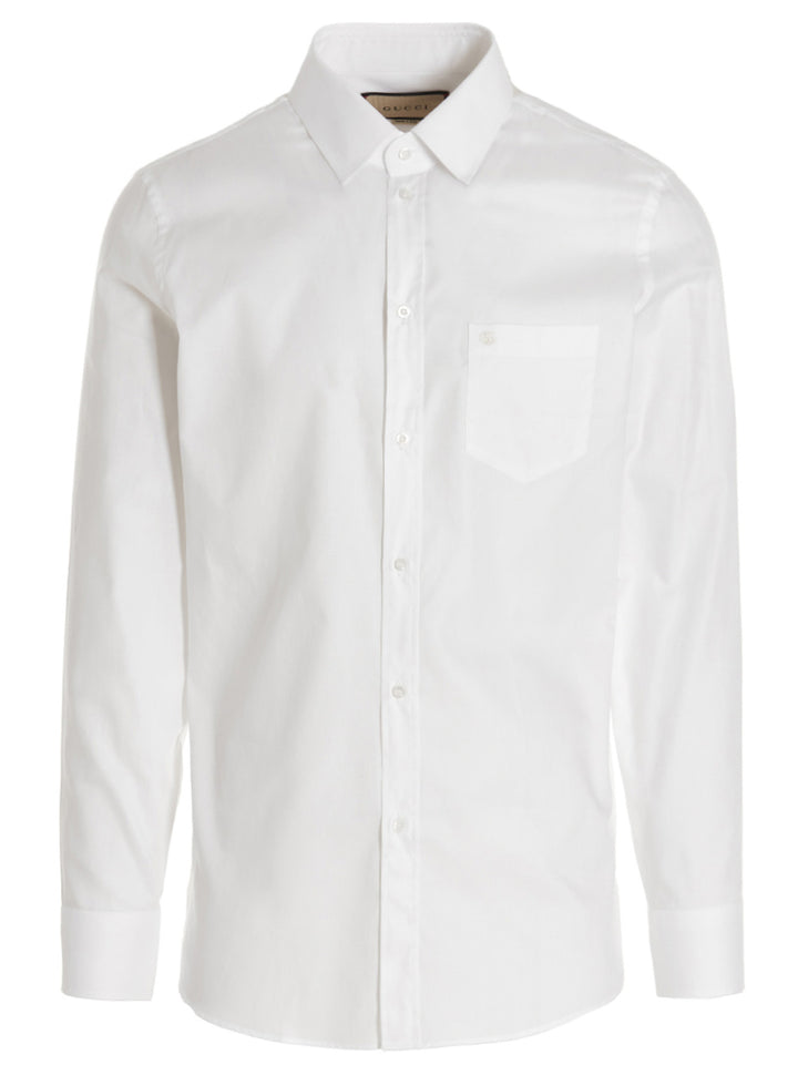 Gucci Embroidered Logo Shirt Camicie - Bianco | 14a26cd039d667995928cc2f5d7cf127b08da6e3