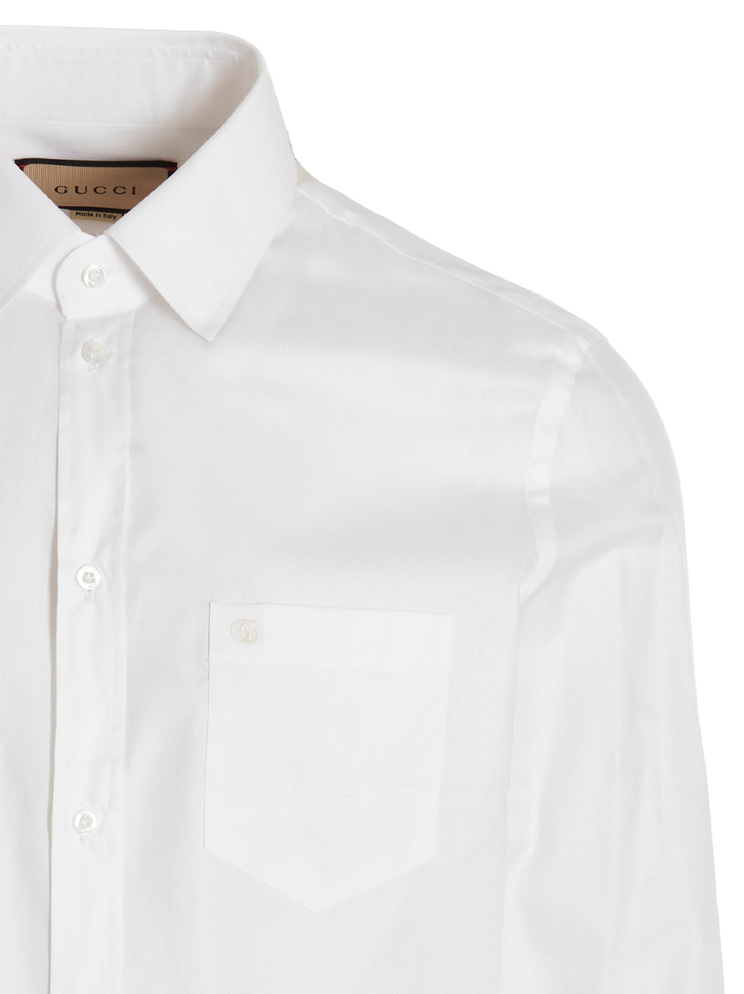 Gucci Embroidered Logo Shirt Camicie - Bianco | 9da9e29b7919290e592eeecffbe4160e1036d432